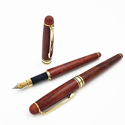 Seino Flor Rojo Palisandro Pluma Caoba Pluma Negro Oficina Pluma Firma Escritura Fluido Hecho a Mano Papelería