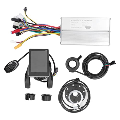 BuyWeek Kit de Controlador de Motor sin escobillas para Bicicleta eléctrica, DC 36V/48V 1000W 30A Controlador de Motor Panel S6 Acelerador de Pulgar p