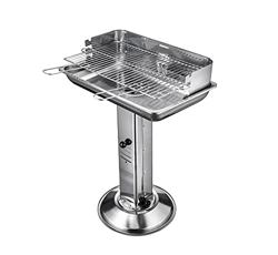 Parrilla de columna de acero inoxidable de alta calidad, rectangular, embudo, parrilla de carbón vegetal, columna de carbón vegetal, embudo de pie, pa precio