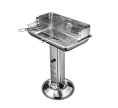 Parrilla de columna de acero inoxidable de alta calidad, rectangular, embudo, parrilla de carbón vegetal, columna de carbón vegetal, embudo de pie, pa
