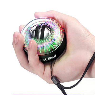 FMOPQ Power Wrist Trainer Ball, Fortalecedor de antebrazo Push-Start Spinner Gyro Ball con Luces LED para muñeca Excreise