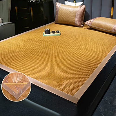 Colchoneta de Dormir Colchón para Verano,Estera Enfriamiento de Bambú,Estera de Paja de Ratán,Ropa de Cama Frescas y Transpirable,Colchón de Verano Pl