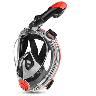 Máscara de Buceo Máscara de Snorkel Plegable 180 Vista panorámica Respiración Libre Máscara de Snorkel de Cara Completa con Traje para Adultos (Color 