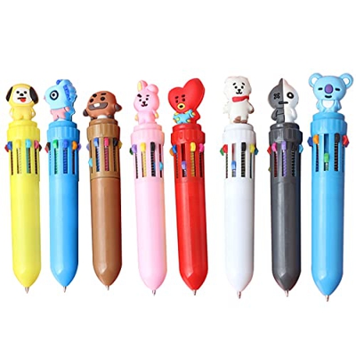 8 Piezas Boligrafo Multicolor ZHUYUN 10 en 1 Bolígrafos retráctiles Multicolores 10 Colores Bolígrafos de Bola Retráctiles de 0,5 mm para Oficina Escu
