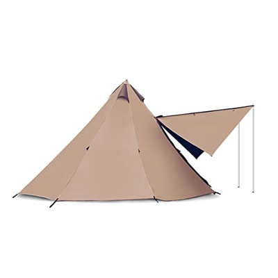 Carpa Tipi India para Acampar para 5-8 Personas 3000 mm Carpa piramidal Impermeable de Doble Capa con Orificio para Estufa para Acampar Senderismo Pic
