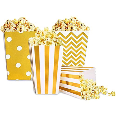 Palomitas Bolsa, 45 Piezas Cajas De Palomitas, Contenedor Pop Corn, para Bocadillos De Fiesta, Dulces, Palomitas De Maíz, Galletas y Fiesta De Navidad