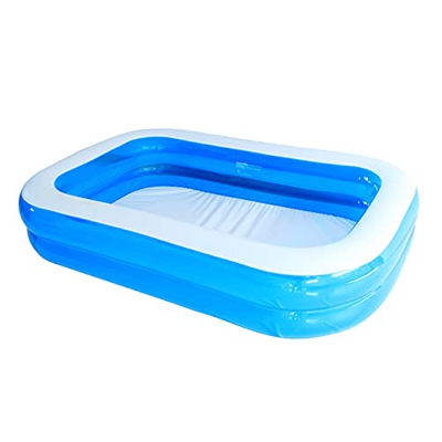 Generic Piscina hinchable rectangular para jardín, balcón, fácil de montar, azul (128 x 85 x 45 cm)