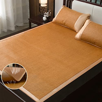 Colchoneta de Dormir de Verano,Estera de Ratán Natural de Enfriamiento,Colchón de Bambú Plegable,Ropa de Cama Fresca y Transpirable,para Dormitorio Ca