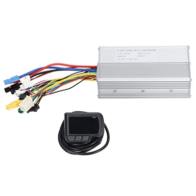 Juego de Controlador de Motor sin Escobillas para Bicicleta Eléctrica, 36V 48V Bicicleta Eléctrica 30a Controlador de Motor sin Escobillas de 12 Tubos