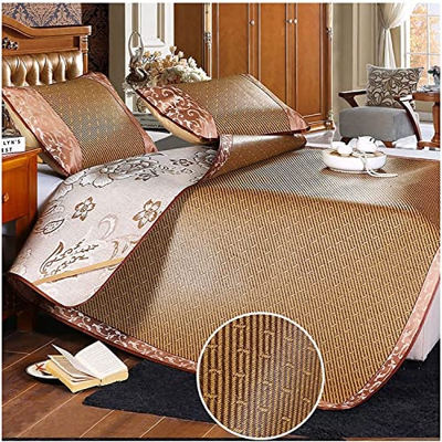 Alfombras para dormir de verano Colchón de colchón plegable de doble cara, colchoneta de seda de hielo transpirable y inestable, almohadilla de enfria