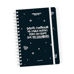 Puterful - Agenda escolar 2022/2023 – Mala hostia – Planificador escolar – Semana vista – Agenda con mensajes divertidos – Tamaño A5 – 22/23 – 12 mese características