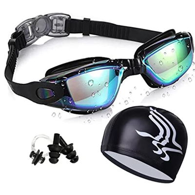 ZLYPSW Gafas de natación Profesionales antifog UVA Capas de natación Sombrero Silicona Gases de natación (Color : A, Size : One Size)