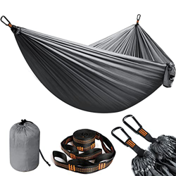 NatureFun Hamaca Ultra Ligera para Viaje y Camping | Transpirable, Nylon de Paracaídas de Secado Rápido | 2 x Mosquetones Premium, 2 x Correas de Nylo precio