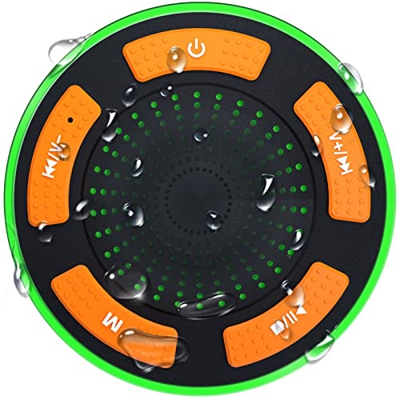 Hadisala Altavoz Bluetooth para Ducha, Altavoces Impermeables IPX7 con Luces LED de Estado de ánimo, Altavoz inalámbrico portátil con Sonido estéreo d