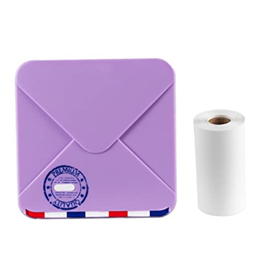 NIDONE Mini Impresora M02S Impresora Térmica Portátil con 3 Tamaños de Papel para Teléfono Tablet Púrpura Material de Oficina