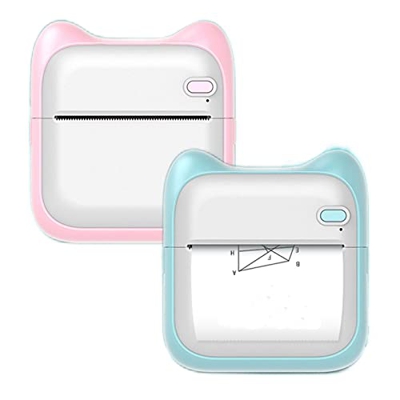 Impresora De Etiquetas Inalámbrica | Impresora Térmica De Bolsillo con 5 Rollos De Papel Y 5 Bolígrafos， Fotográfica Bluetooth Inteligente Portátil Co