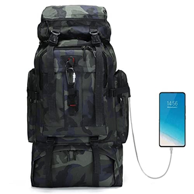 Wesoke 80L Senderismo Camping Mochila Viaje MOLLE Mochila, Mochilas tácticas militares, Engrosada Ajustable Impermeable Gran capacidad Mochila al aire