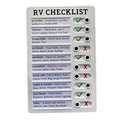 NIDONE Tablero de tareas portátil RV Memo con Deslizador Lista de Control de Mensajes Reutilizable para planificación de Viajes Organizador Personal