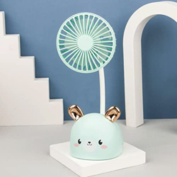 Gbdfs Venientes de Dibujos Animados de Mini Table Mude Desktop Portable Mini Fan USB Ventilador eléctrico de Escritorio Recargable de macarona (Color  precio