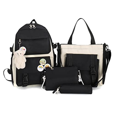Juego de Mochila Escolar para Niñas Mochila Escolar SetCute Mochila Escolar Niñas Adolescentes Bolsa de Libro con Bolsa de Crossbody Bolsas Escolares 