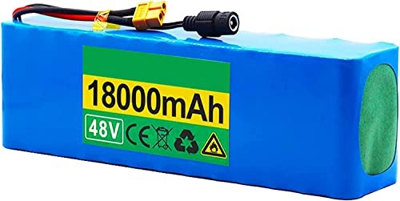 stdpcxz Batería De Litio para Bicicleta Eléctrica De 48V Batería De PVC Impermeable De 18Ah con BMS Y Cargador Apta para Motor De Bicicleta Eléctrica 