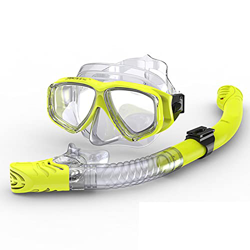 QHYXT Conjunto de esnórquel seco, Equipo de esnórquel, Equipo de Buceo, Máscara de Buceo, Gafas de esnórquel, Máscara antivaho, Buceo, Buceo Libre, Pe precio