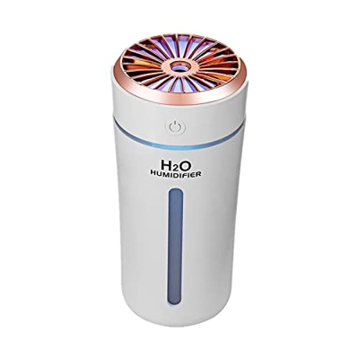 Desktop humidifier Portable Mini Humidifier USB Personal Desktop Humidifier Aromatherapy Diffuser with Light Desktop Humidifier for Office (Color : Wh