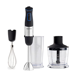 Taurus Batidora de mano con 1000W de potencia, 20 velocidades, función Turbo, diseño anti salpicaduras, cuchillas de acero inoxidable de 4 filos, acce precio