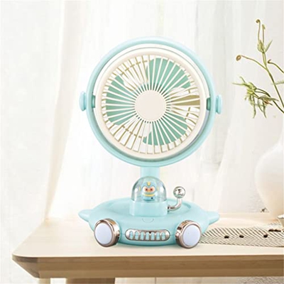 Gbdfs Lindo Mini fanático USB Luz Nocturna Recargable de Tres velocidades Ajuste de los niños Dormitorio Niños Estudiante Ventilador de lámpara de Noc