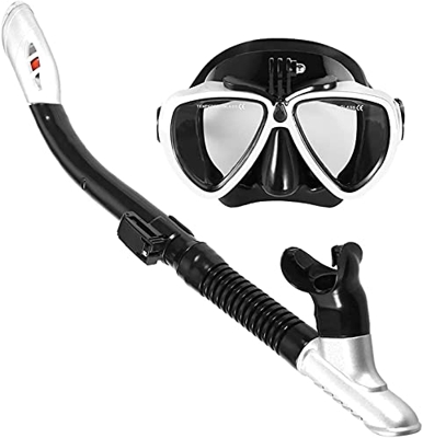 QHYXT Máscaras de Buceo con esnórquel de Cara Completa Scuba Snorkel Gafas de natación Juego de Tubos de esnórquel seco Gafas de Buceo Profesionales a
