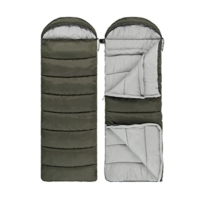 DLRICH Saco de dormir ultraligero de algodón saco de dormir ligero impermeable saco de dormir al aire libre camping bolsa de dormir verde-U250