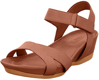 Camper Micro-K200116, Sandalias de Punta Descubierta Mujer, Marrón (Medium Brown), 40 EU