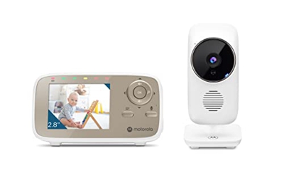 Motorola Nursery VM483 Videomonitores para bebés, Unidad para padres de 2,8 pulgadas, Infrarrojos, Zoom digital, Función Talk-Back, Blanco