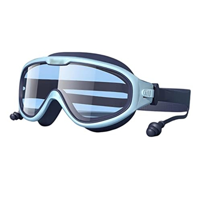 ZLYPSW Gafas de natación Infantiles Impermeables y Anti-Fog Gafas Grandes Gafas de natación con Tapones for los oídos (Color : D)