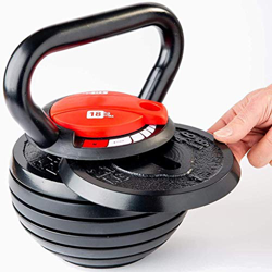FMOPQ Mancuerna pequeña 7 en 1 Kettlebell Ajustable, 3-18 kg con Mecanismo de Bloqueo rápido y Seguro para Gimnasio en casa, para Hombres y Mujeres En precio