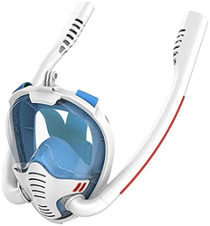 QHYXT Snorkel de Cara Completa Máscara de esnórquel Respirador Doble Máscara de Buceo Submarino Máscara de esnórquel de Cara Completa Natación Snorkel precio