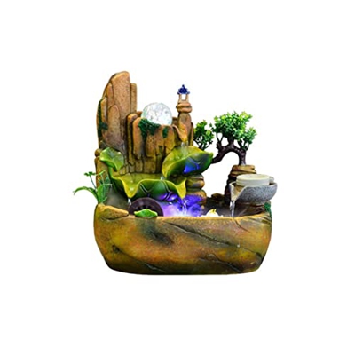 Fountains Desktop Fountain New Chinese Rockery and Running Water Fountain Office Desk Decoration Fountain Indoor Small Atomizing Fountains Enjoy The S