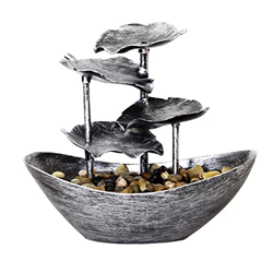 Fountains Tabletop Fountain 4th Floor Lotus Leaf Water Table Fountain Office Desk Lucky Waterfall Fountains Interior Decoration Desktop Fountain Ornam características