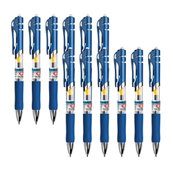 12 unidades Retráctiles Elegante Bolígrafos de Bola Bolígrafos de Tinta de Gel Azul Boligrafos de Antideslizantes Punta de Bala para Oficina/Escolar/H en oferta