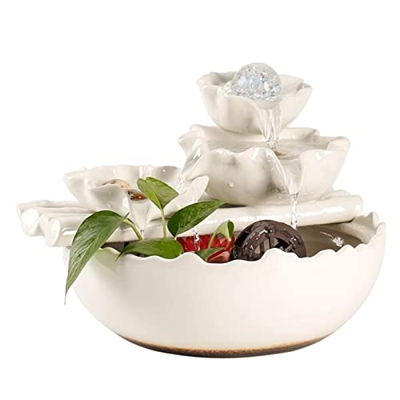 Fountains Tabletop Fountain Office Desk Lucky Flowing Water Fountains Indoor Table Atomizing Fountain, Used in Living Room Bedroom Waterfall Desktop F