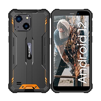 OUKITEL WP20(2022) Android 12 Telefono Movil Resistente, 6300mAh Batería Smartphone Todoterreno,4GB +32GB(512GB Expandible)Moviles Baratos Irrompible,