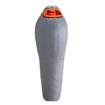 DLRICH Saco de dormir de plumón de ganso de la momia del invierno 20D 400T nylon impermeable cálido saco de dormir portátil camping viaje ULG700 gris 