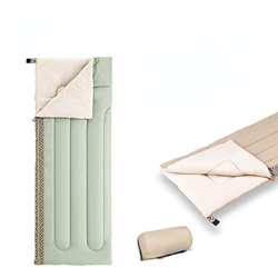 DLRICH Saco de dormir de algodón ultraligero al aire libre camping empalmado adulto saco de dormir lavable edredón verde en oferta