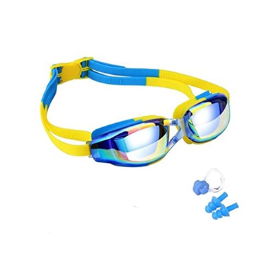 ZLYPSW Cómodas Gafas de natación Ajustables de Silicona niños Anti-Fog UVA Gafas de natación Impermeables (Color : B, Size : One Size)