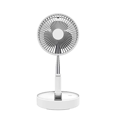 YUELEI- Pequeño ventilador de mesa de escritorio eléctrico portátil, ventilador de pedestal plegable de altura ajustable ventilador de piso con 4 velo
