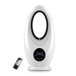 YUELEI- Ventilador de la torre oscilante del escritorio sin brillo con control remoto, Temporizador de 12h, ventilador de pie tranquilo de frío, venti en oferta