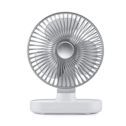 Shaking Head USB Small Fan, Rechargeable Desktop Fan, Silent Circulating Electric Fan, for Student Home Office, Pink and White (Color : White) precio