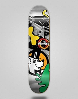 Almost monopatín Skate Skateboard Deck Tabla Tyson Silver Lining R7 8.25