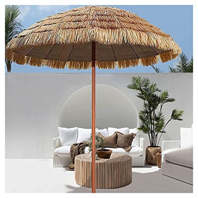 Desconocido Paraguas Tiki de Patio de Paja de 160 cm - Tropical Palapa Raffia Tiki Hut Hawaiian Hula Beach Umbrella Protección UV Sombrillas de jardín