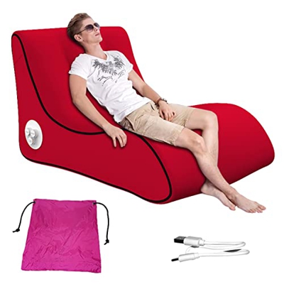 Niktule Automatic Inflatable Lounger，Inflatable Sofa Chair， Electric Pump Power Bank Blow Up Couch, Chair for Camping Traveling Outdoor Hiking Picnic 